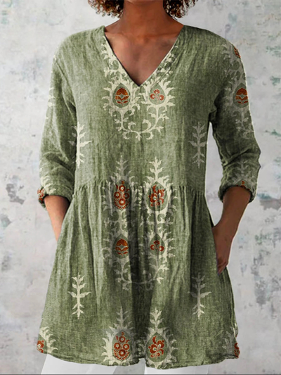 RONGO | LONG BLOUSE WITH A V-NECK