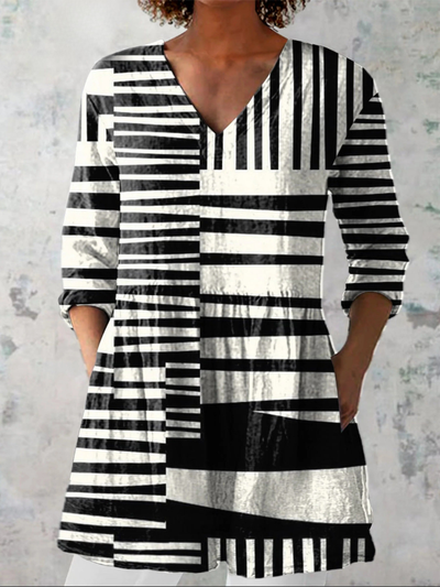 RERE | LONG BLOUSE WITH A V-NECK