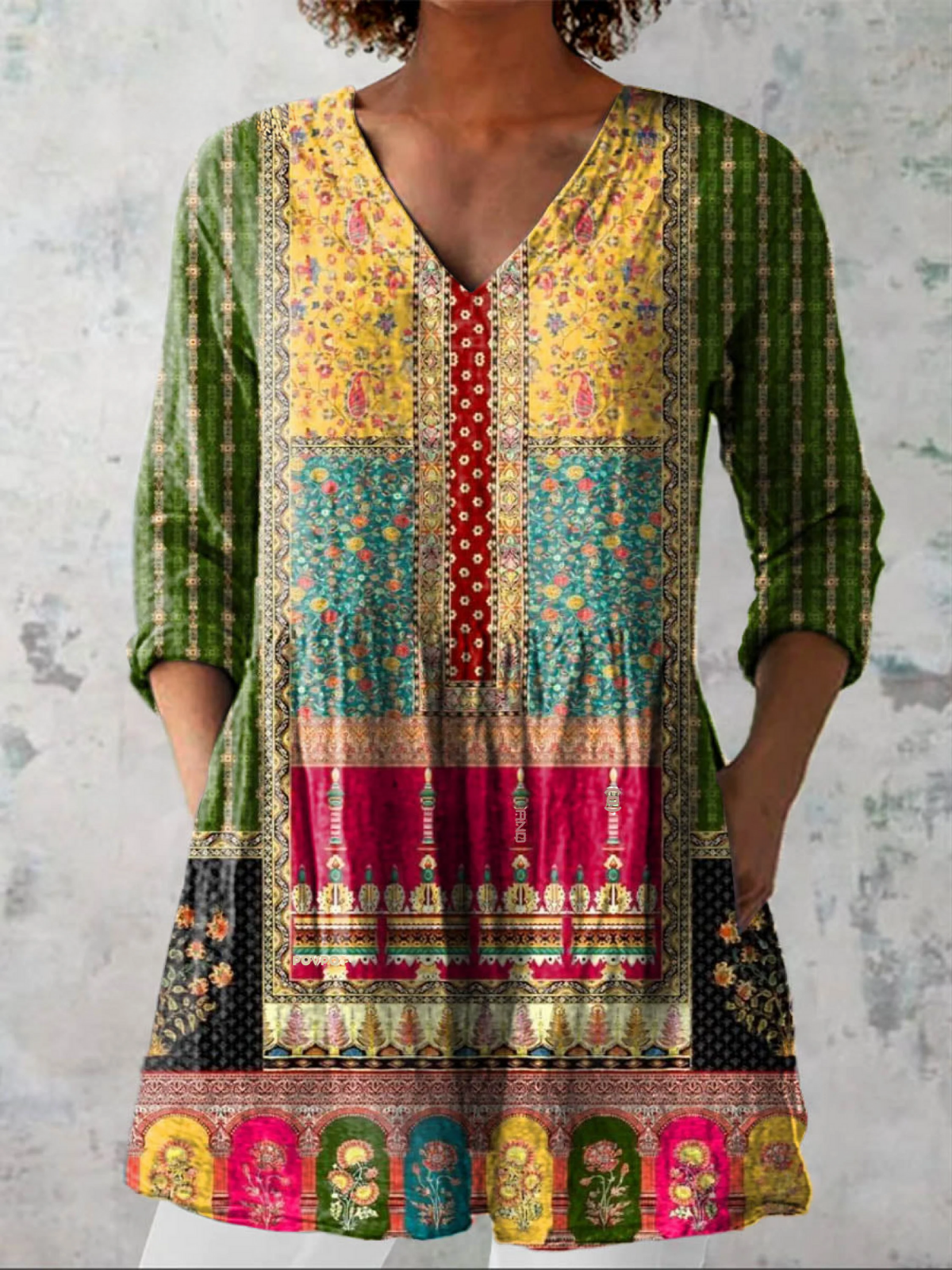 SALLY | LONG BLOUSE WITH A V-NECK