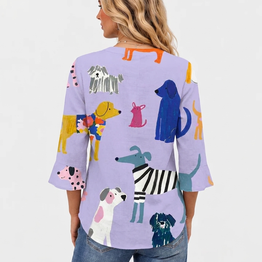 Florence™ | Playful Dogs Blouse