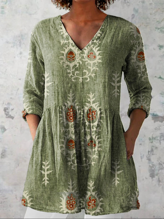 RONGO | LONG BLOUSE WITH A V-NECK