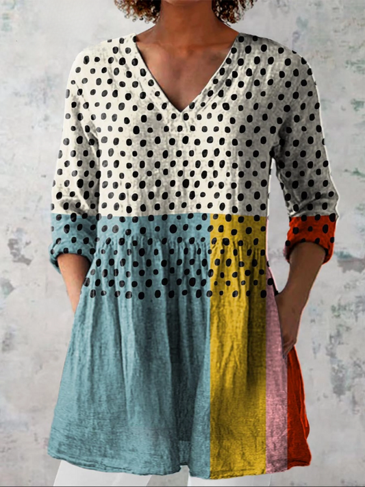 ELIZABETH | LONG BLOUSE WITH A V-NECK