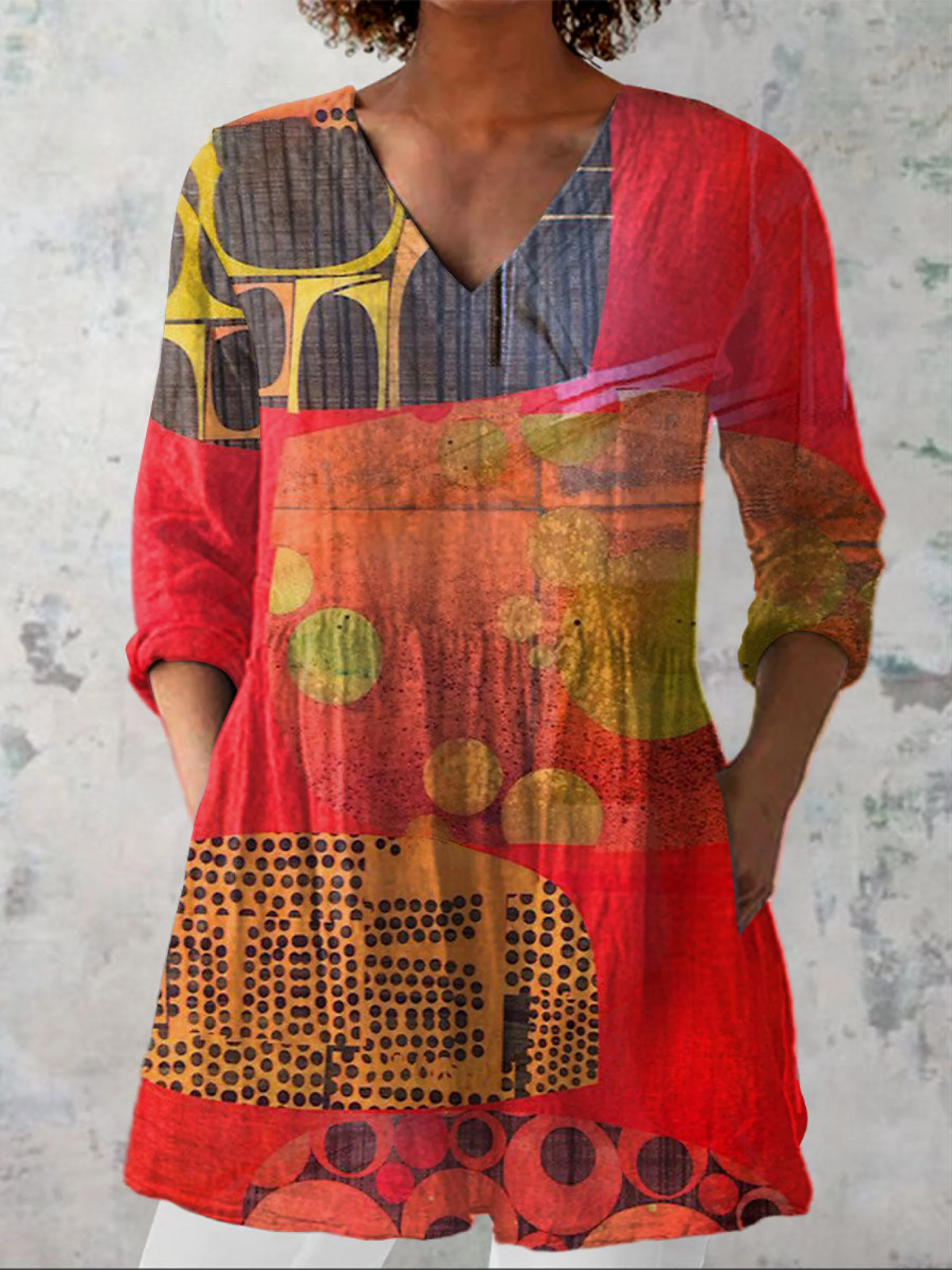GLORIA | LONG BLOUSE WITH A V-NECK