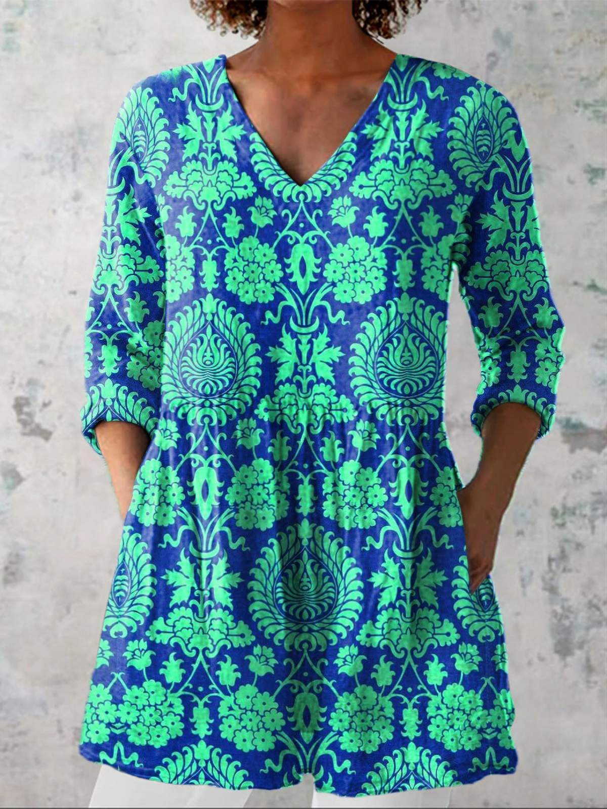 NOELINE | LONG BLOUSE WITH A V-NECK