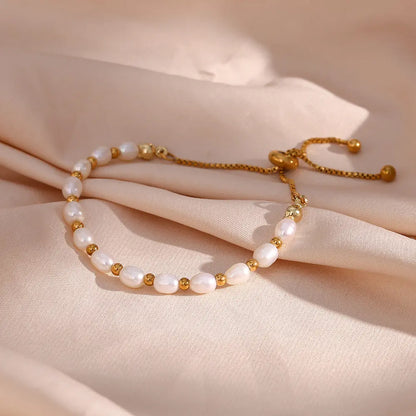 ADELINE | ELEGANT PEARL AND GOLD BRACELET