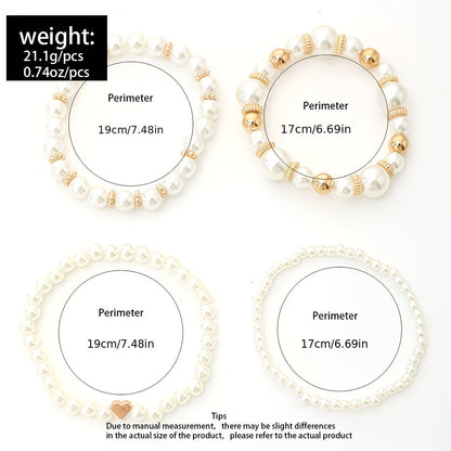 MARCELLA | PEARL STACKING BRACELET SET OF 4