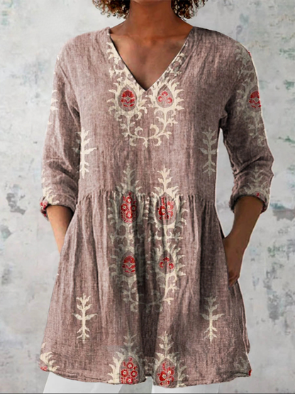 RONGO | LONG BLOUSE WITH A V-NECK