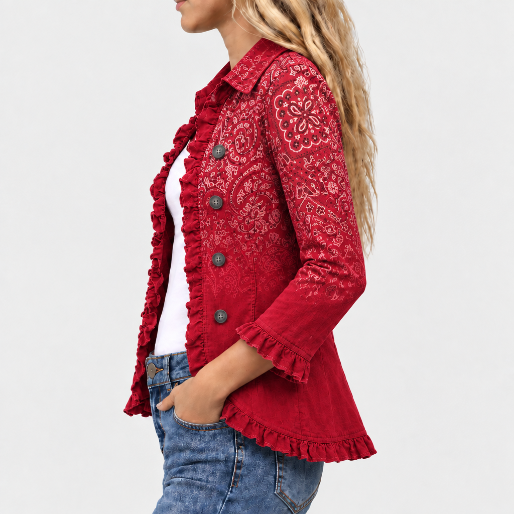Criselle™ - Bohemian Paisley Ombre Ruffled Jacket