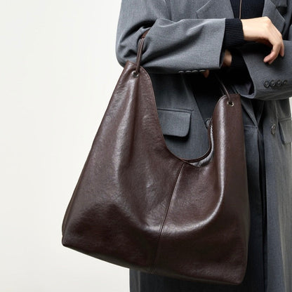 Novia™ Minimalist Leather Tote Bag - Clean Everyday Essential Style