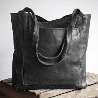 Elysia™ Classic Leather Tote - Timeless Structured Everyday Style