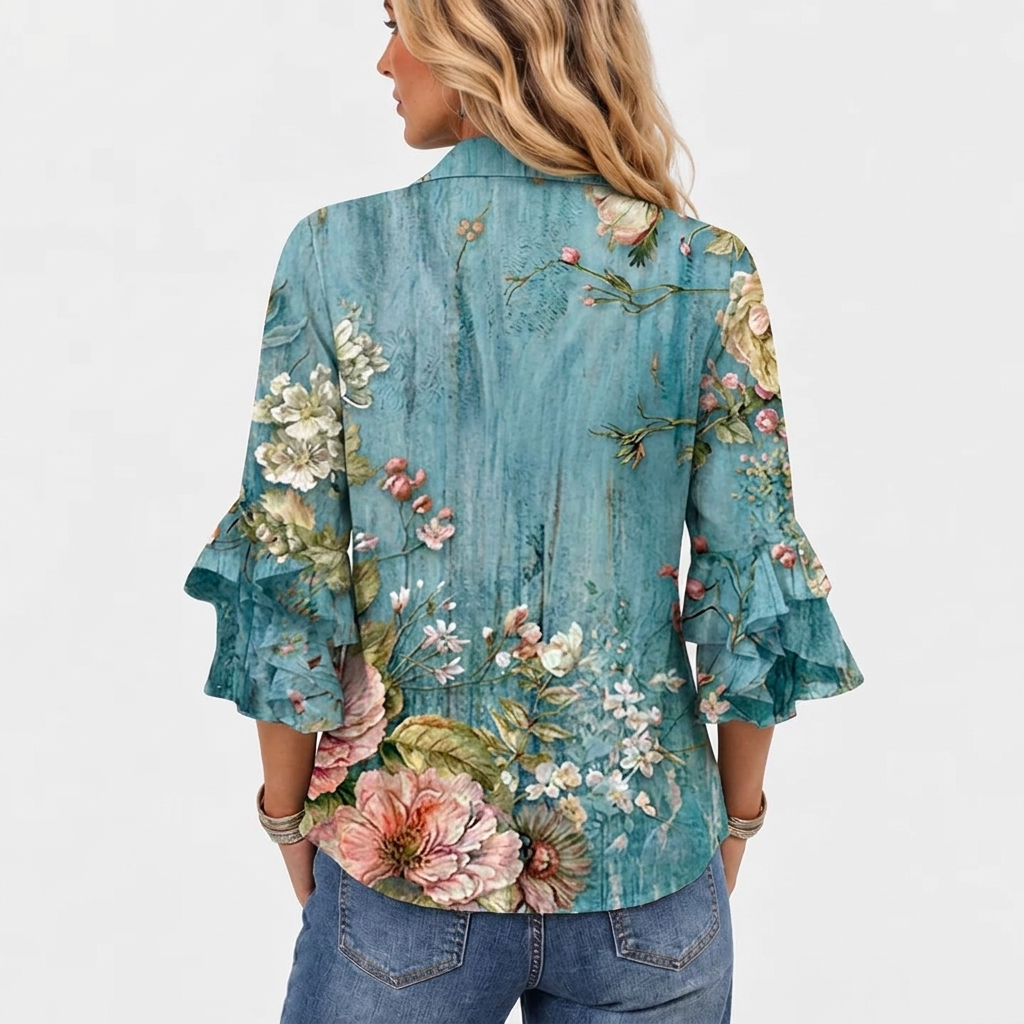 Roselle™ - Floral Print Vintage Blouse