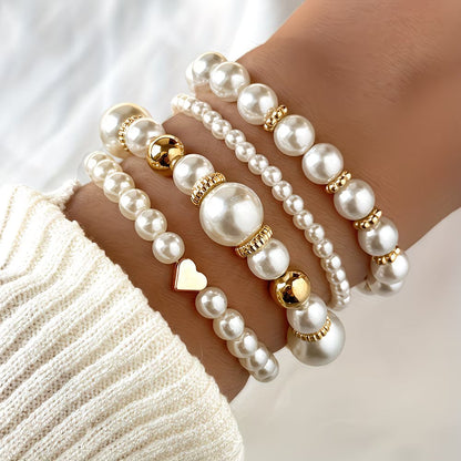 MARCELLA | PEARL STACKING BRACELET SET OF 4