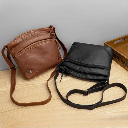 Freya™ Leather Shoulder Bag - Elegant Everyday Functional Style