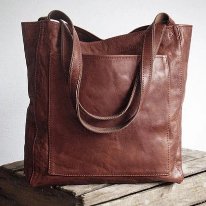 Elysia™ Classic Leather Tote - Timeless Structured Everyday Style